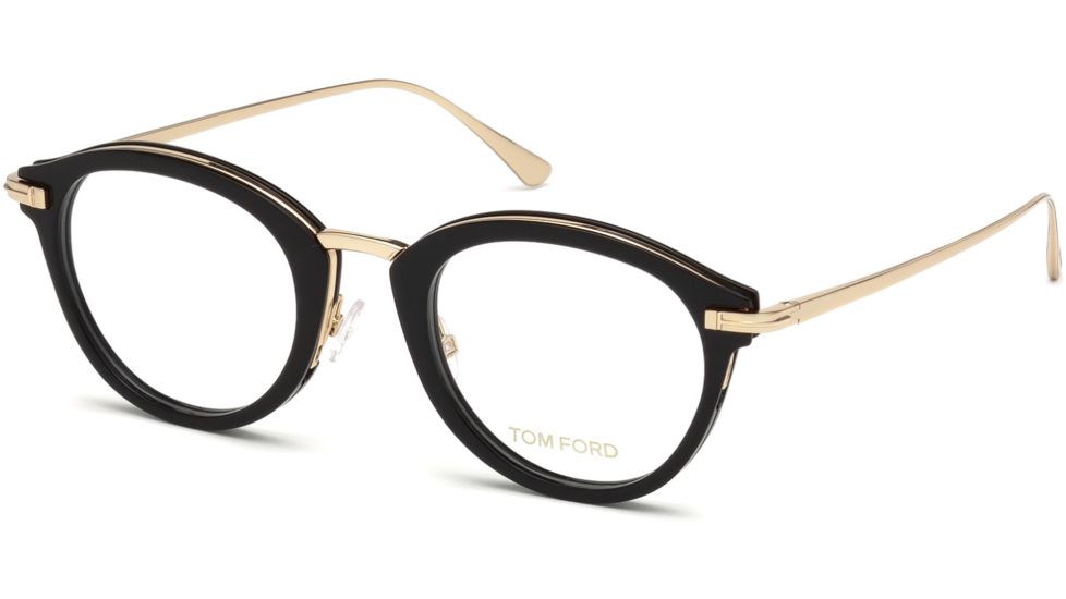 Tom Ford FT5497 Eyeglass Frames - Shiny Black Frame Color, Shiny Black Lens Color