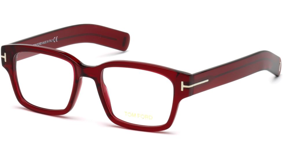 Tom Ford FT5527 Eyeglass Frames - Shiny Red Frame Color, Shiny Red Lens Color