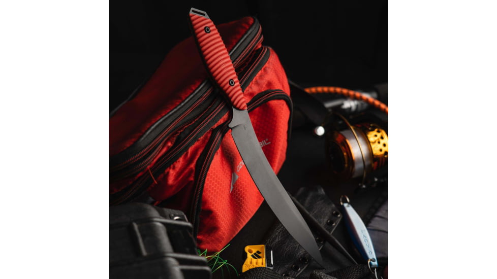 Toor Knives Cardiff Fixed Blade Knife, 8in, Steel CPM 154, G10, Snapper Red, Cardiff-Snapper-Red