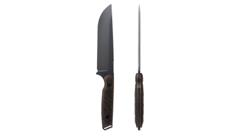 Toor Knives Field 1.0 Fixed Blade Knife, 6in, CPM 154 Steel, Walnut Dynamic Fluting Handle, Battleship Grey, Field 1.0-Battleship Grey