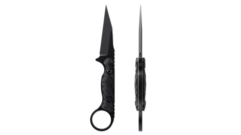 Toor Knives Jank Shank W Fixed Blade Knife, 3in, CPM M4 Steel, G10 Handle, SoCom Black, Black Hydro Static, Jank Shank W - SoCom Black