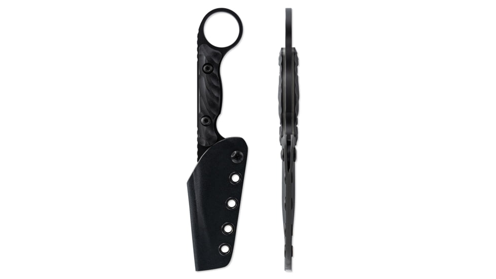 Toor Knives Jank Shank W Fixed Blade Knife, 3in, CPM M4 Steel, G10 Handle, SoCom Black, Black Hydro Static, Jank Shank W - SoCom Black