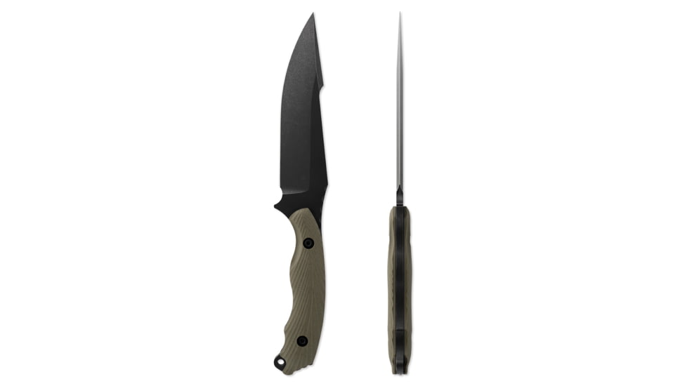 Toor Knives Raven Fixed Blade Knife, 5.5 in CPM 3V Blade, G10 Covert Green Handle, Raven-Covert Green