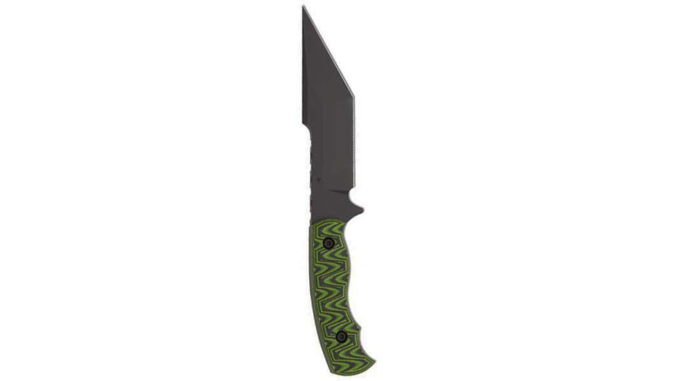 Toor Knives Tanto Fixed Blade Knife, 5.5in, CPM S35VN, Plain, G10 Handle, Phosphor Green, Black, Tanto-Phosphor Green