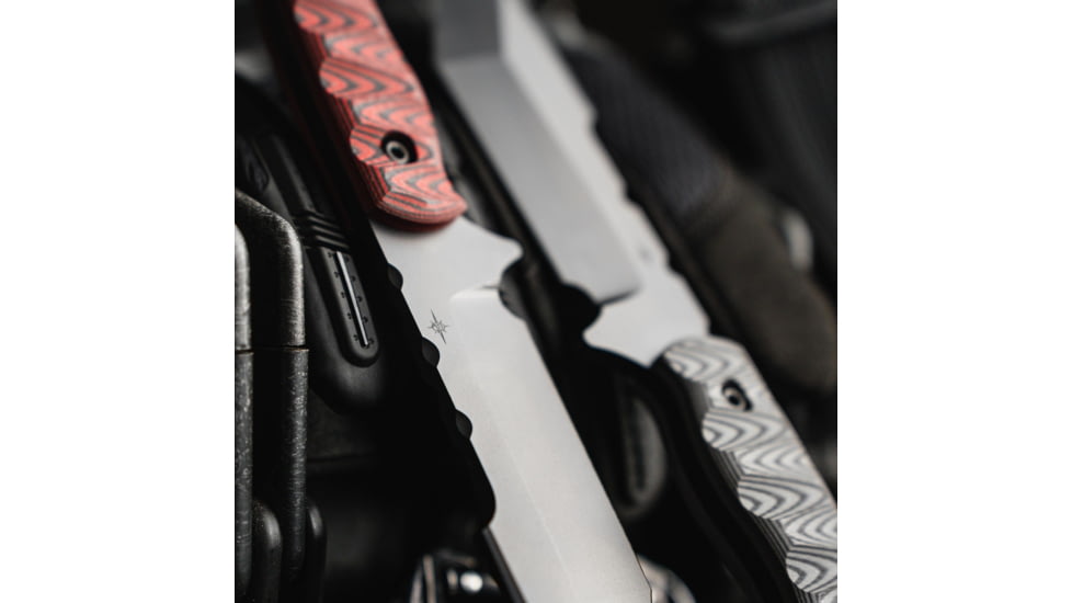 Toor Knives Tanto Fixed Blade Knife, 5.5in, CPM S35VN, Plain, G10 Handle, Thunder Green, Black, Tanto-Thunder Grey