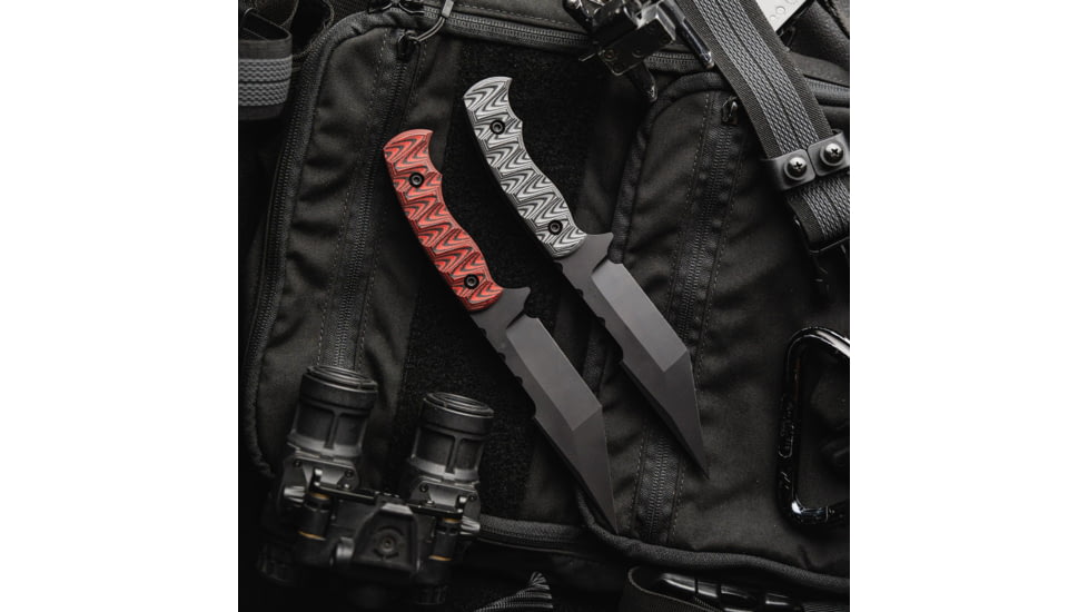 Toor Knives Tanto Fixed Blade Knife, 5.5in, CPM S35VN, Plain, G10 Handle, Thunder Green, Black, Tanto-Thunder Grey