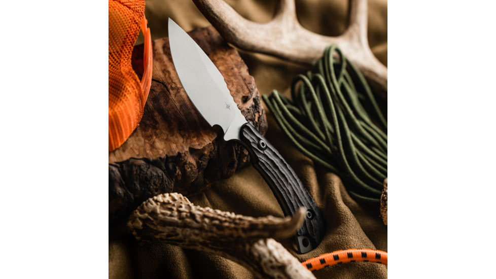 Toor Knives Vellum Fixed Blade Knife, 3.5in, CPM 154, Ebony Handle, Spanish Moss, Vellum-Spanish Moss