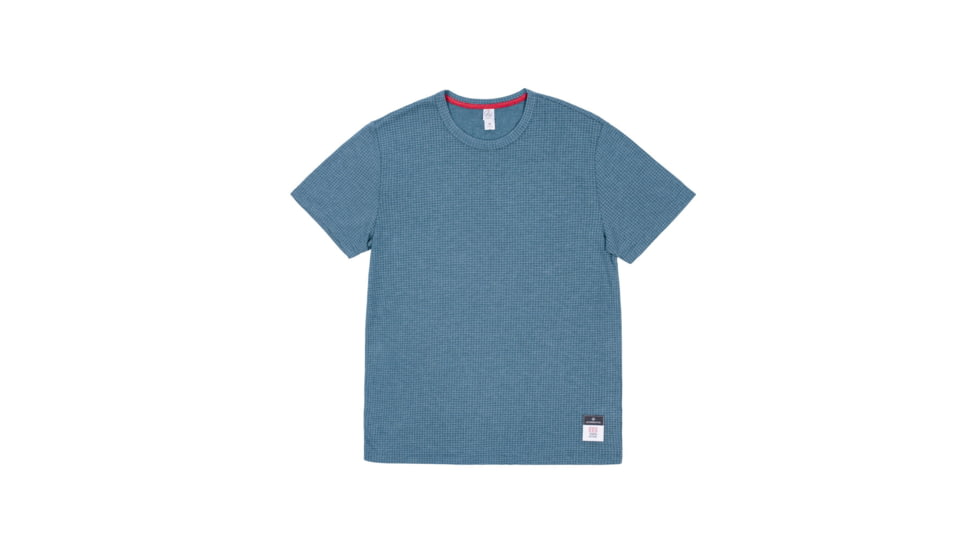 Topo Designs X Alternative Eco-Jersey Crew Tee - Men's, Extra Small, Alpine Teal Grid, 4254068801589