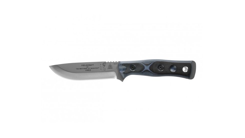 Tops Knives Brothers Of Bushcraft 154cm Fixed Blade Knife, w/G10 Handle, Blue/Black, 4.75in, BROS-154-BB