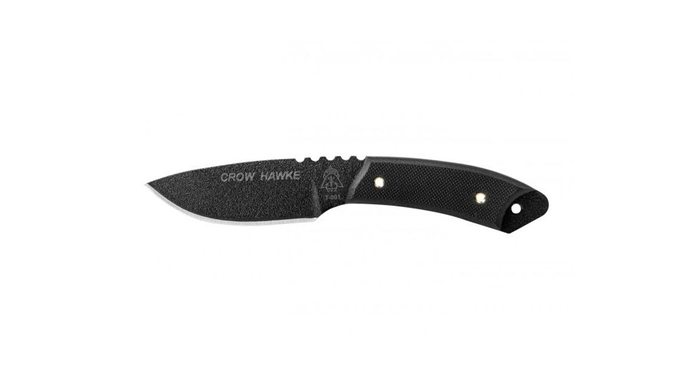 Tops Knives Crow Hawke Fixed Blade Knife, Black, 2in, CRH-01