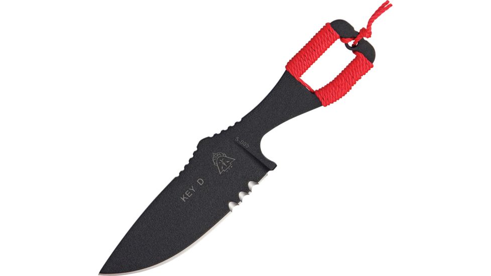 Tops Knives Key Knife Red Cord Fixed Blade Knife TPKEYDR