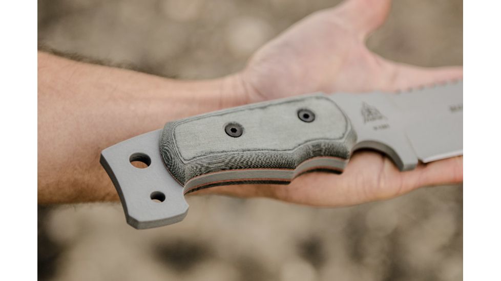 Tops Knives M4X Punisher, Black Micarta Handle, Gray Blade TKM4X-01