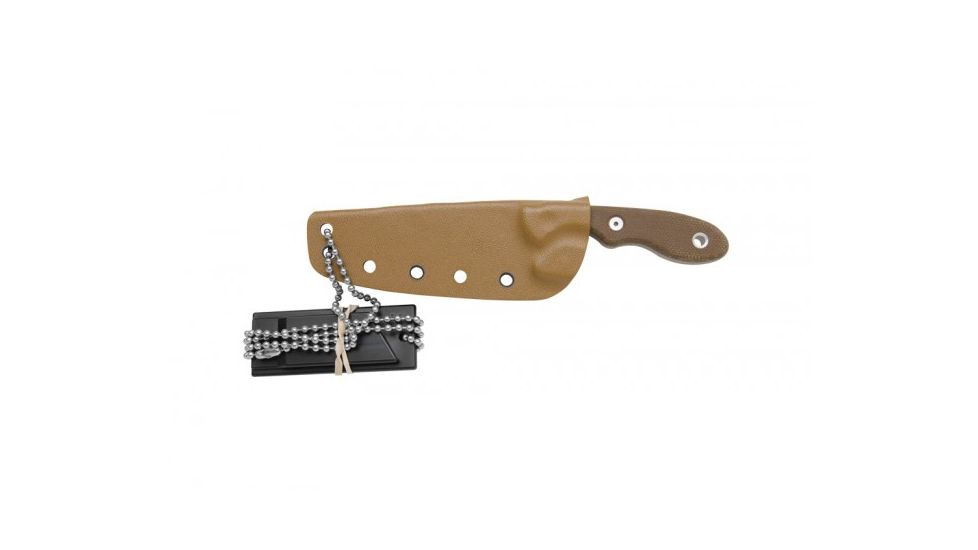 Tops Knives Mini Scandi Rockies Edition Fixed Blade Knife, Brown, 3in, MSK-TBF