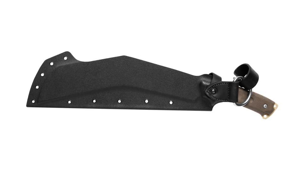 TOPS Knives The Bestia Knife, 13 Tactical Stone finish 1095HC steel blade, Green and tan canvas micarta handle, TBST-01