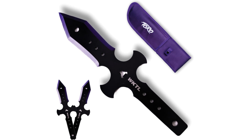 Toro Knives Muerto Black Throwing Knives, 13.5in Overall, 5.75in Black Powder 3Cr13 Blade, SS Handle, Nylon Sheath, 86