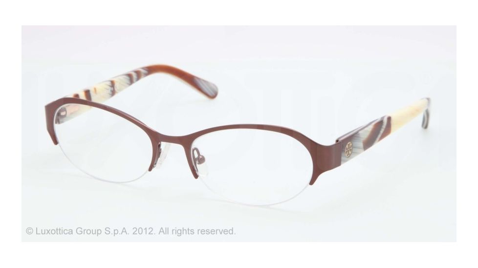 Tory Burch TY1033 Eyeglass Frames 443-49 - Brushed Dark Brown Frame, Demo Lens Lenses
