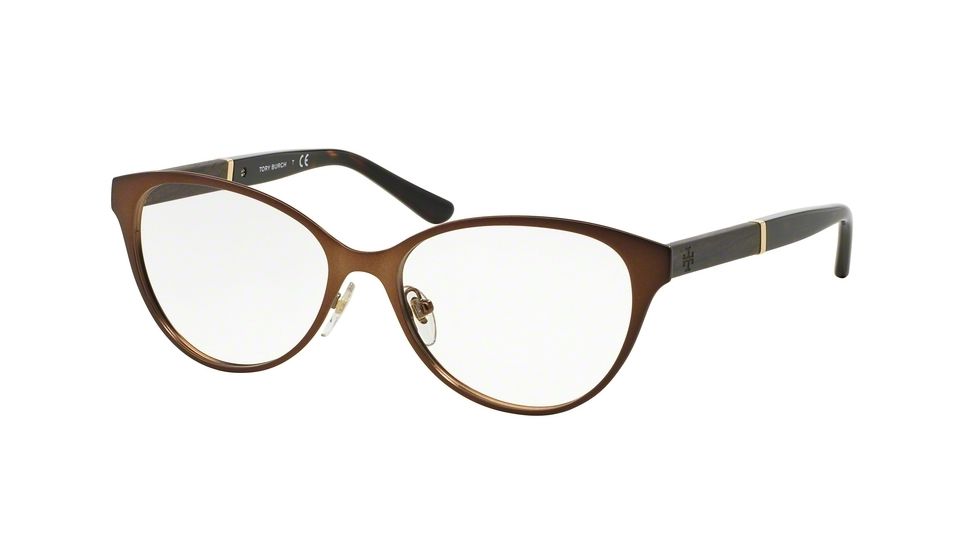 Tory Burch TY1044 Progressive Prescription Eyeglasses 3087-52 - Matte Brushed Brown/dark Torto Frame