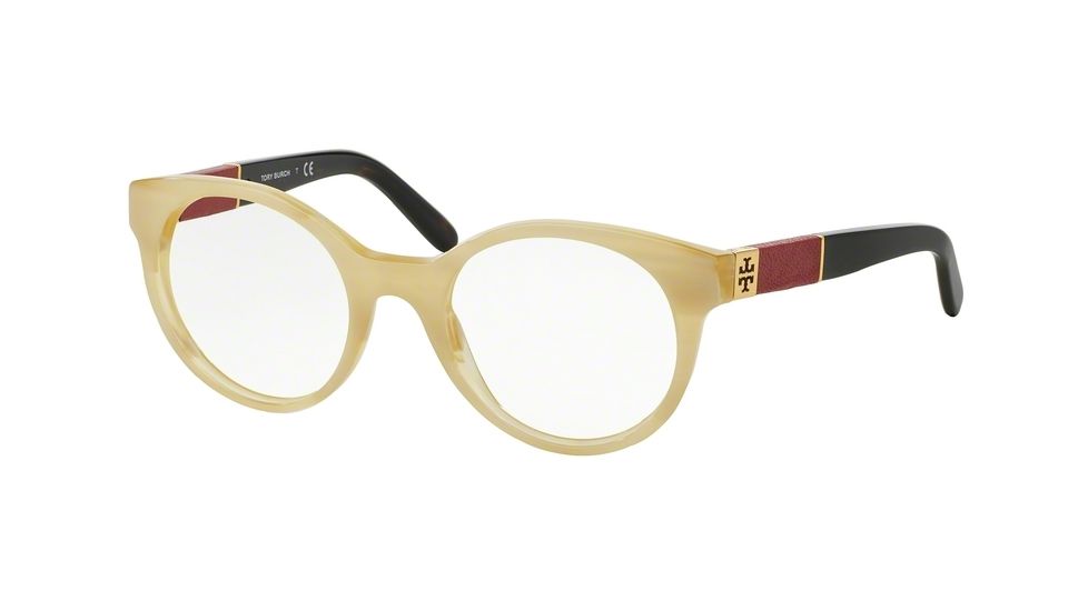 Tory Burch TY2050Q Eyeglass Frames 1366-47 - Blonde Tortoise Red Frame