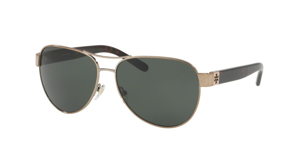 Tory Burch TY6051 Single Vision Prescription Sunglasses TY6051-31909A-60 - Lens Diameter 60 mm, Frame Color Lt Gold/Dark Tortoise