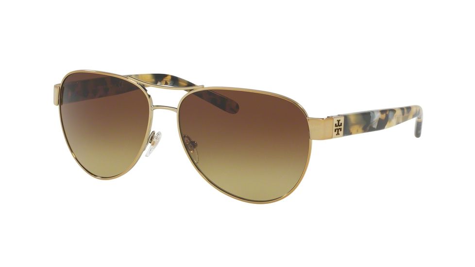 Tory Burch TY6051 Single Vision Prescription Sunglasses TY6051-319313-60 - Lens Diameter 60 mm, Frame Color Gold/pearl Tokyo Tort
