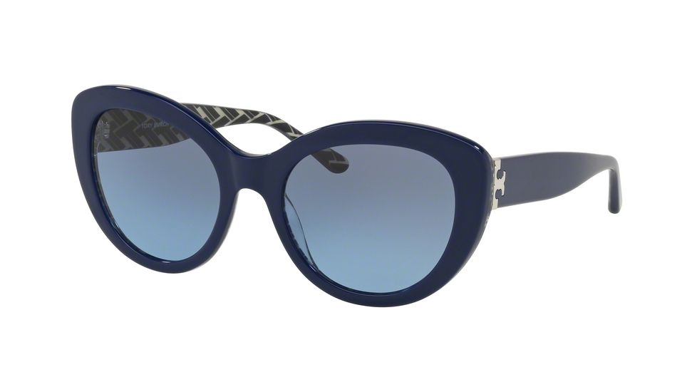 Tory Burch TY7121 Prescription Sunglasses, 55mm, Navy / Navy T Pattern, TY7121-17508F-55-SV