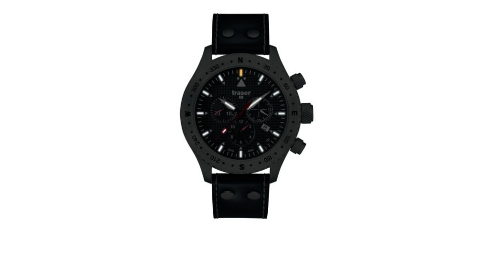 Traser Aviator Jungmann, Leather Strap, Black, 46mm, 100384