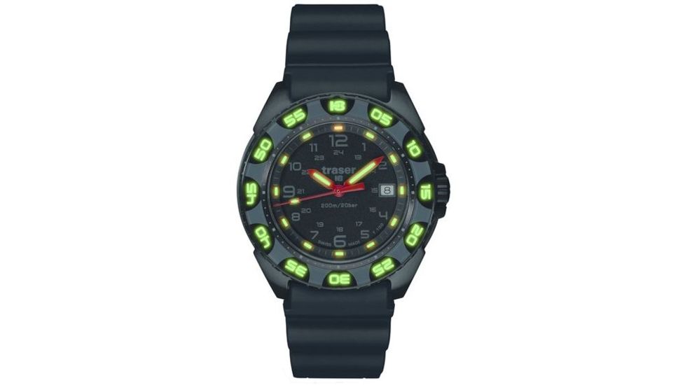 Traser Red Alert T100, Rubber Strap, Black, 45mm, 106470