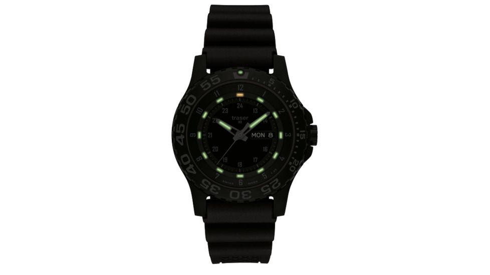 Traser Shade, Rubber Strap, Black, 45mm, 104207