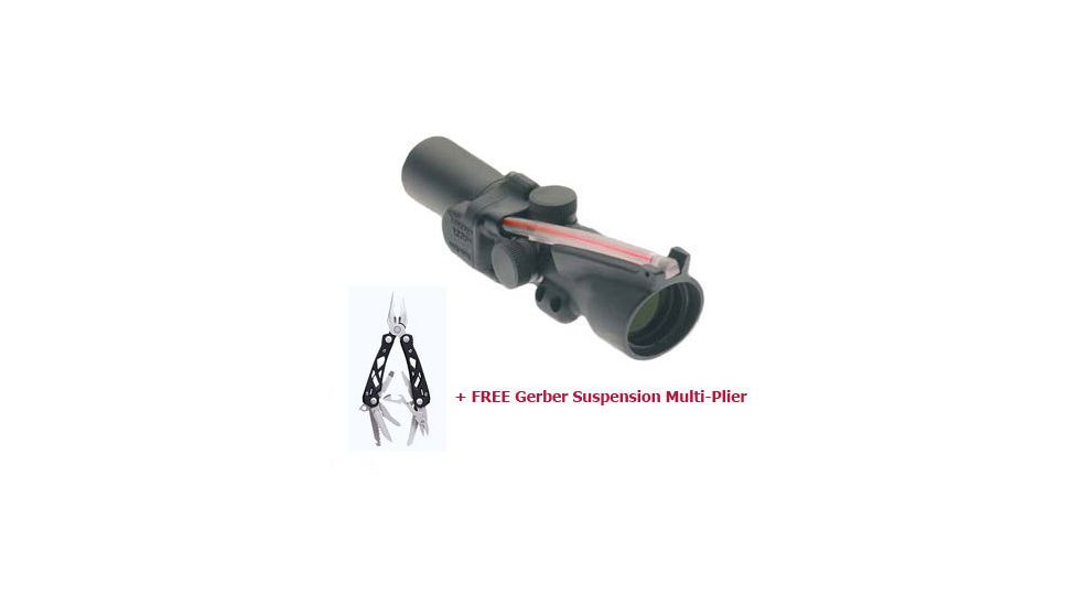 Trijicon 1.5x16 ACOG Compact Tritium-Illuminated Reticle &amp; BAC Day &amp; Night Rifle Scope w/ Special Ring Base TA26 - Special Order with FREE Gerber Suspension Multi-Plier 1471