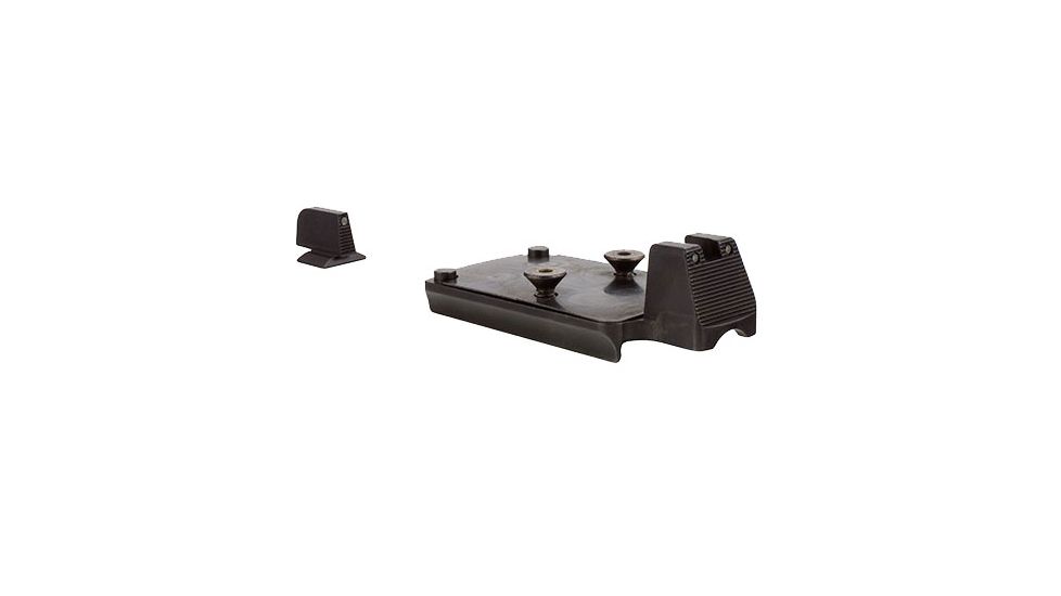 Trijicon 1911 RMR Mount w/Integrated Night Sight Set,Black Front/Black Rear Outline w/Green Lamps 600757