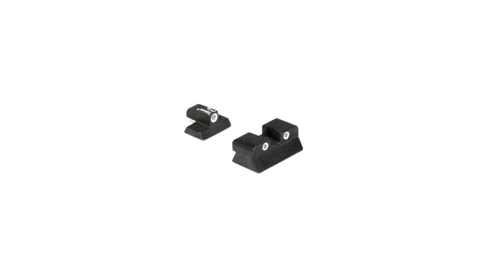 Trijicon Bright &amp; Tough 3 Dot night Sight Set - Green Front and Orange Rear, Browning Hi-Power, 600134