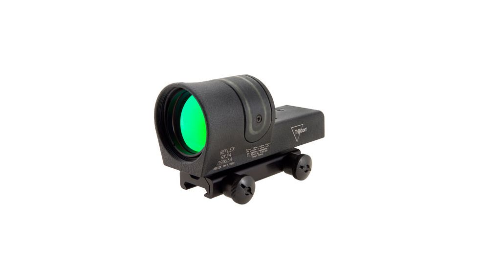 Trijicon 42mm Reflex Amber 4pt5 Moa Dot Reticle Sight Black W Ta51 Flattop Mount Rx34a 51 Front V1