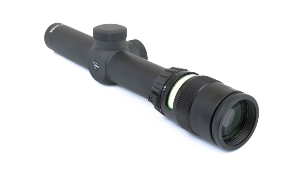 Trijicon AccuPoint TR-24 1-4x24mm Rifle Scope, 30 mm Tube, Second Focal Plane, Black, Green BAC Triangle Post Reticle, MOA Adjustment, 200057