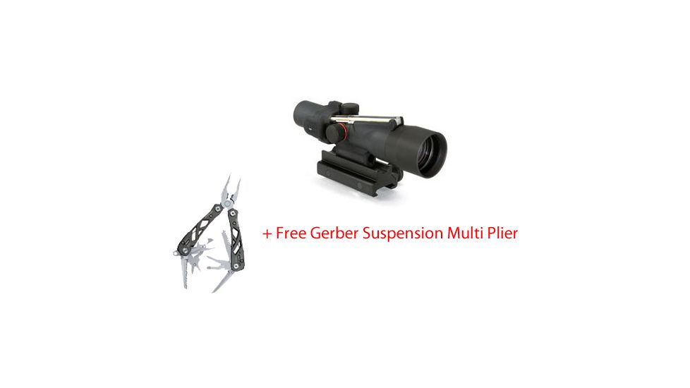 Trijicon ACOG 3x30 Scope, Amber Crosshair .308 WIN Reticle w/ TA60 Mount &amp; Free Gerber Suspension MultiPlier TA33A-12-KIT