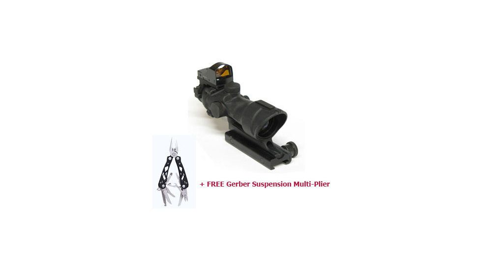 Trijicon ACOG 4x32 Yellow Center Illumination Scope with Trijicon Red Dot Sight TA01NSN-TRD Rifle Scope Rifle scope with FREE Gerber Suspension Multi-Plier 1471