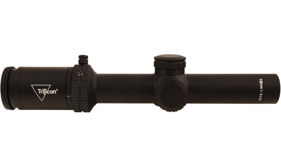 Trijicon Credo CR424 1-4x24mm Rifle Scope, 30 mm Tube, Second Focal Plane, Black, Green MRAD Ranging Reticle, Mil Rad Adjustment, 2900012