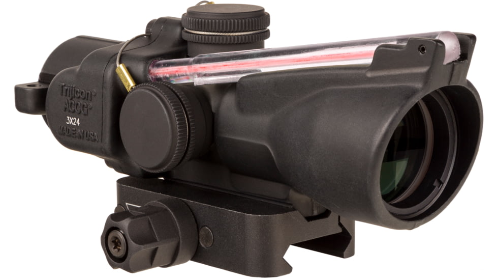Trijicon Dual Illuminated Low Height Compact ACOG Scope, 3x24 mm, Red, .223/55gr. Crosshair Reticle, Matte Black, 400351