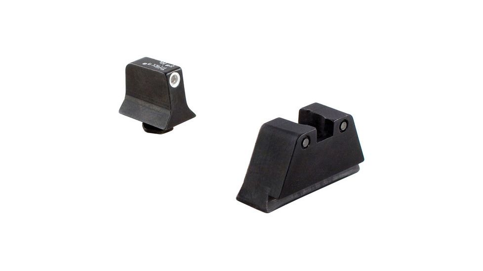 Trijicon For Glock Suppressor Night Sight Set - White Outline Front, Black Outline Rear for Calibers 9mm, .40, .45 G.A.P., .357, and .380 600658