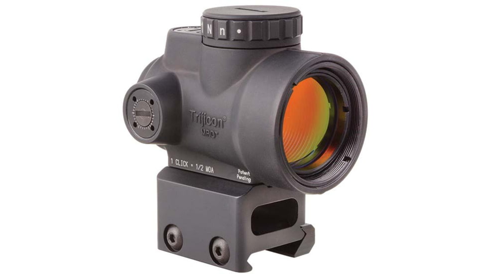 Trijicon MRO 1x25mm Adjustable Red Dot Sight, 2MOA Dot Reticle, Angled Glass, Black w/MRO Full Co-Witness Mount, MRO-C-2200005