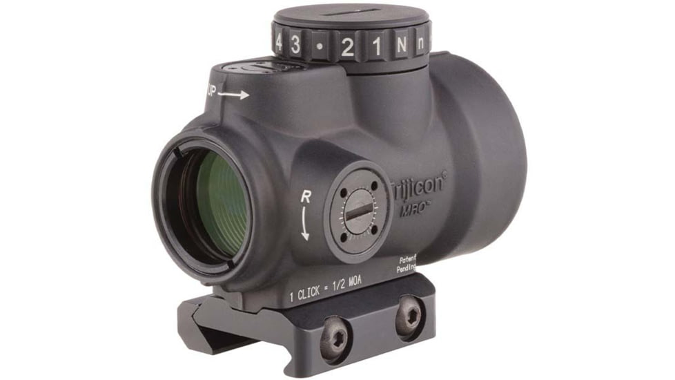 EDEMO Trijicon MRO 1x25 mm, Adjustable Red Dot Sight, 2MOA Dot Reticle, Angled Glass, Black w/MRO Low Mount, MRO-C-2200004, EDEMO1