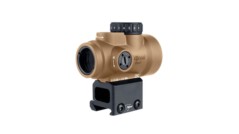 Trijicon MRO SD 1x25mm Reflex Green Dot Sight, 2.0 MOA Adjustable Green Dot, with Lower 1/3 Co-witness Mount, Anodized Coyote Brown, MRO-C-2200349