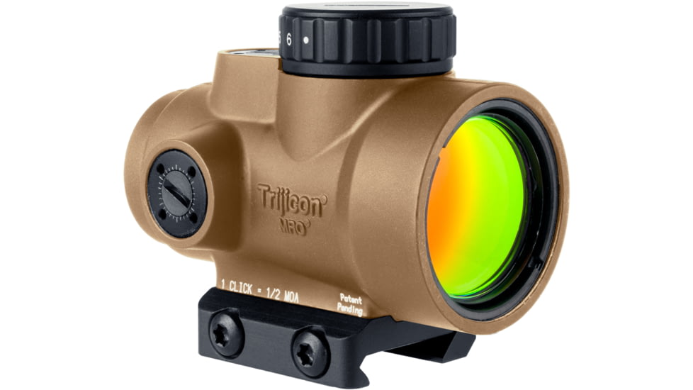 Trijicon MRO SD 1x25mm Reflex Red Dot Sight, 2.0 MOA Adjustable Red Dot, with Low Mount, Anodized Coyote Brown, MRO-C-2200326