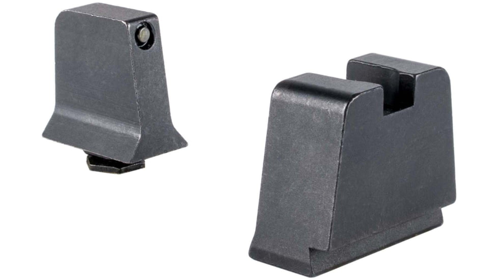 Trijicon Suppressor/Optic Height Sight Set, Black Front/Metal Rear &amp; Green Front Lamp, Glock  42, 43, 43x, 43e, 48, Black, 601145