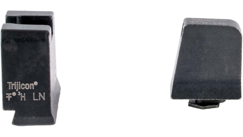 Trijicon Suppressor/Optic Height Sight Set, Black Front/Metal Rear &amp; Green Front Lamp, Glock  42, 43, 43x, 43e, 48, Black, 601145