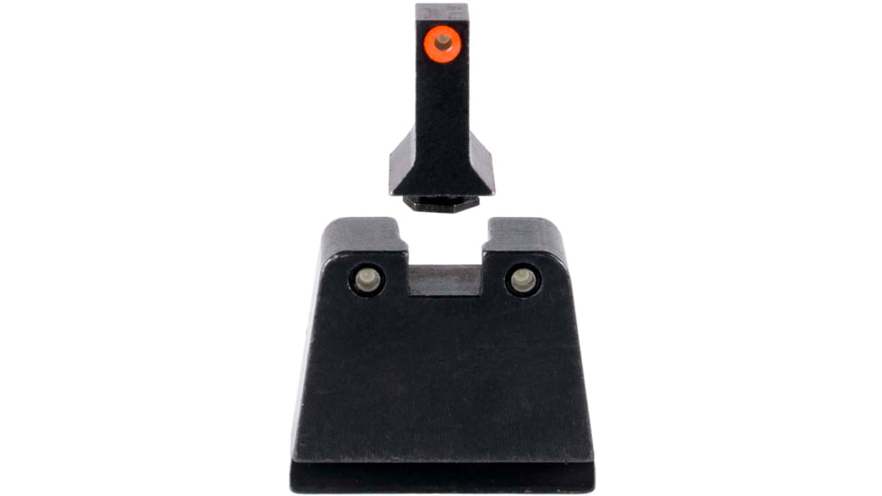 Trijicon Suppressor/Optic Height Sight Set, Orange Front/Black Rear &amp; Green Lamp, Glock  42, 43, 43x, 43e, 50, Black, 601142