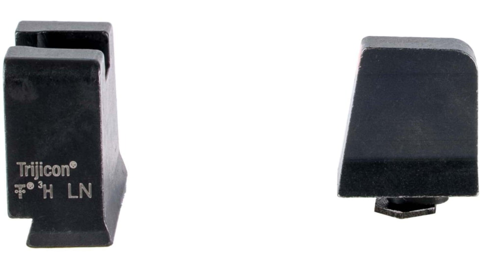 Trijicon Suppressor/Optic Height Sight Set, Orange Front/Metal Rear &amp; Green Front Lamp, Glock  42, 43, 43x, 43e, 48, Black, 601146