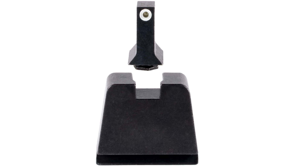 Trijicon Suppressor/Optic Height Sight Set, White Front/Metal Rear &amp; Green Front Lamp, Glock  42, 43, 43x, 43e, 48, Black, 601144