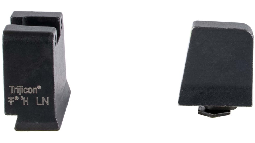 Trijicon Suppressor/Optic Height Sight Set, Yellow Front/Black Rear &amp; Green Lamp, Glock  42, 43, 43x, 43e, 51, Black, 601143