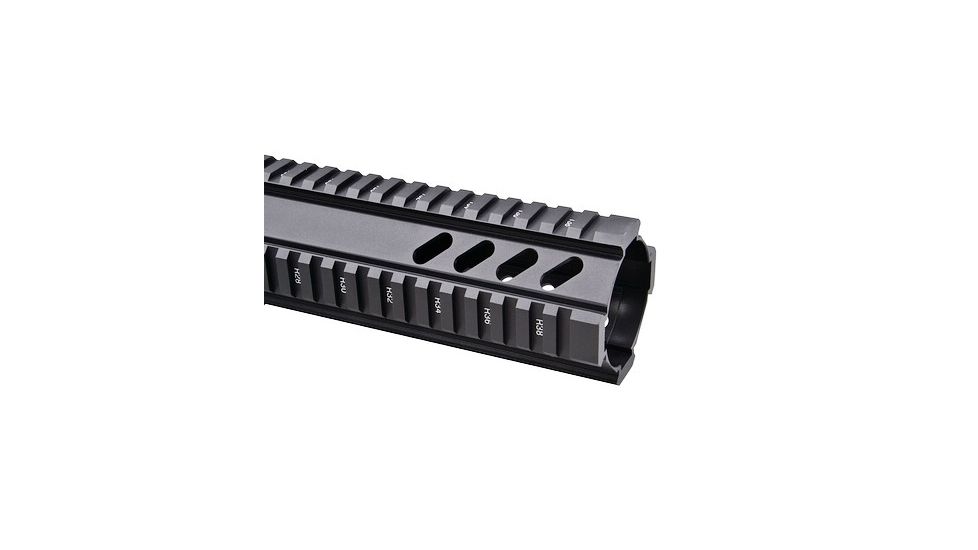 Trinity Force M4/AR15 Mid Lenth 10in. Free Float Quad Rail, Black, Slanted Vents YGM407BX