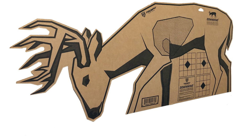 Triumph Systems Downwind Big Buck Cardboard Target - 10 Pack, Brown, 40 x 17.5 in, 0200-20-003